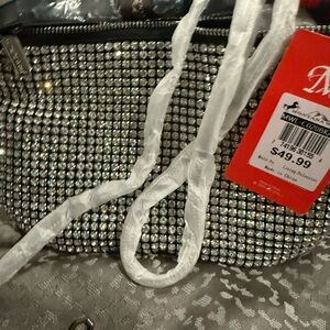 Montana West Silver Rhinestone Clutch